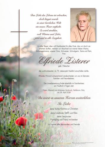 Parte von Elfriede Zisterer