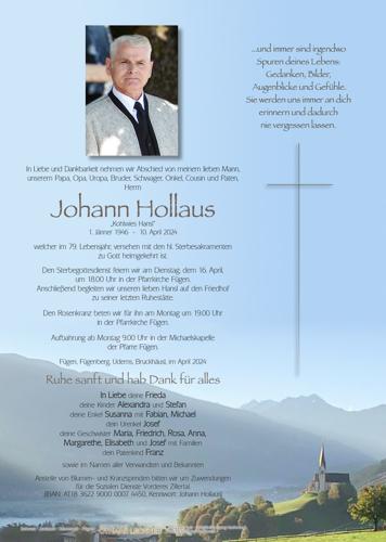 Parte von Johann Hollaus