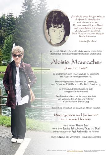 Parte von Aloisia Mauracher