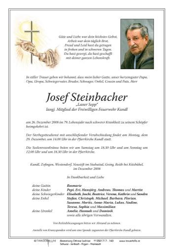 Parte von  Steinbacher Josef Herr