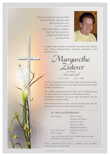 Parte von  Zisterer Margarethe Frau