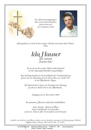 Parte von  Hauser Ida Frau