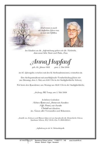 Parte von  Hupfauf Anna Frau