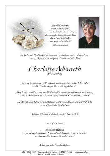 Parte von  Adlwarth Charlotte Frau