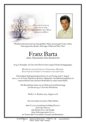 Parte von  Barta Franz Herr