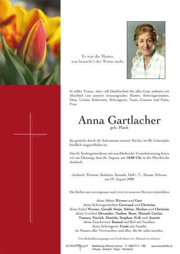 Parte von  Gartlacher Anna Frau