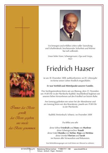 Parte von  Haaser Friedrich Herr