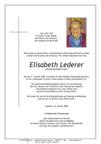 Parte von  Lederer Elisabeth Frau