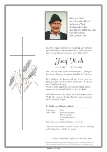 Parte von  Koch Josef Herr