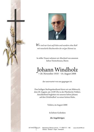 Parte von  Windholz Johann Herr
