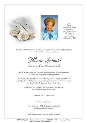 Parte von  Schmid Maria Frau