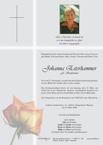 Parte von  Esterhammer Johanna Frau
