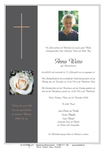 Parte von  Weiss Anna Frau