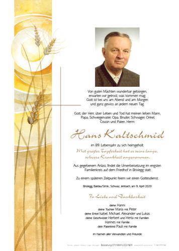 Parte von Johann Kaltschmid