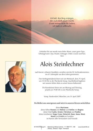 Parte von  Steinlechner Alois Herr