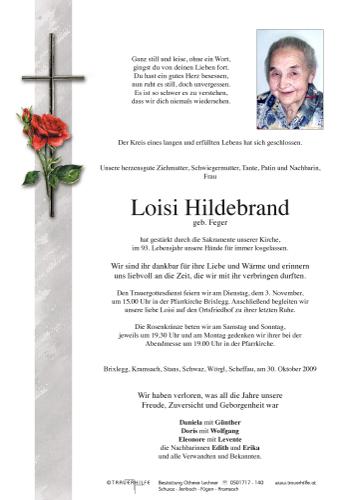 Parte von Aloisia Hildebrand
