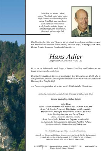 Parte von  Adler Hans Herr