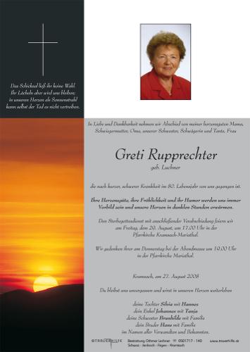 Parte von  Rupprechter Margareta Frau