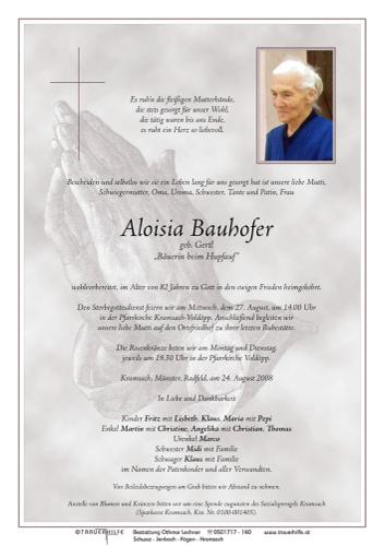 Parte von  Bauhofer Aloisia Frau