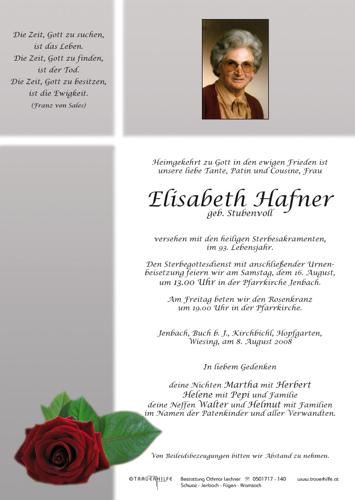 Parte von  Hafner Elisabeth Frau