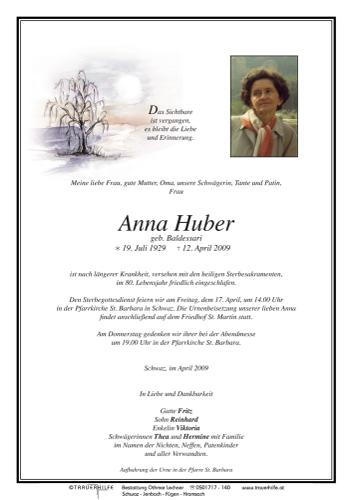 Parte von  Huber Anna Frau