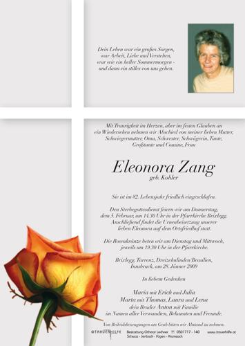Parte von  Zang Eleonora Frau