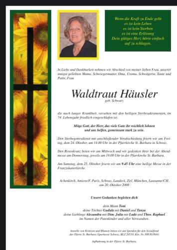 Parte von  Häusler Waldtraut Frau