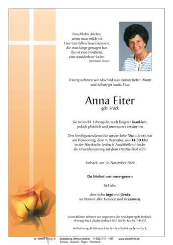 Parte von  Eiter Anna Frau