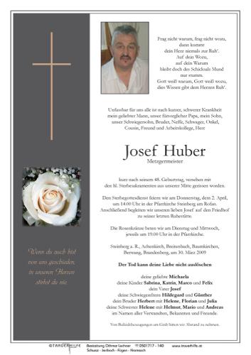 Parte von  Huber Josef Herr