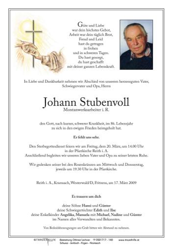 Parte von  Stubenvoll Johann Herr