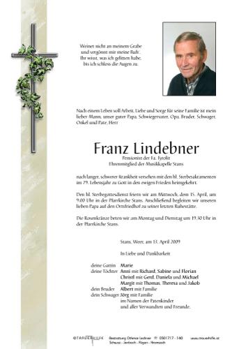 Parte von  Lindebner Franz Herr