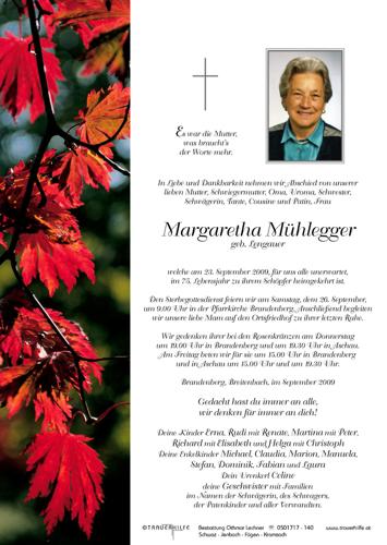 Parte von Margaretha Mühlegger