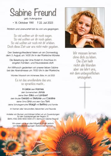 Parte von Sabine Freund