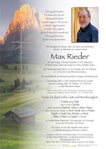 Parte von Max Rieder