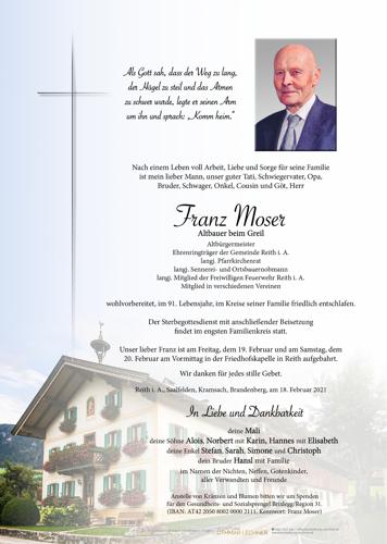 Parte von Franz Moser