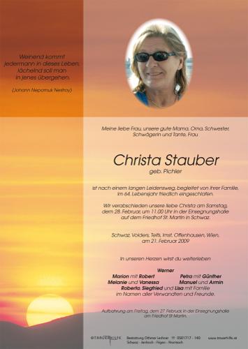 Parte von  Stauber Christa Frau