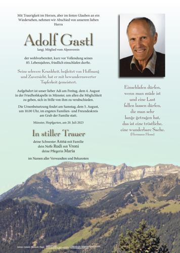 Parte von Adolf Gastl