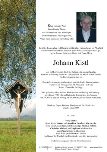 Parte von  Kistl Johann Herr