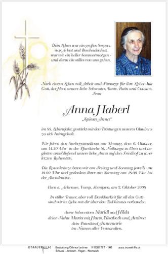 Parte von  Haberl Anna Frau