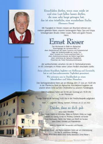 Parte von Ernst Rieser