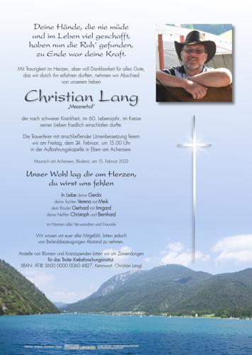 Parte von Christian Lang