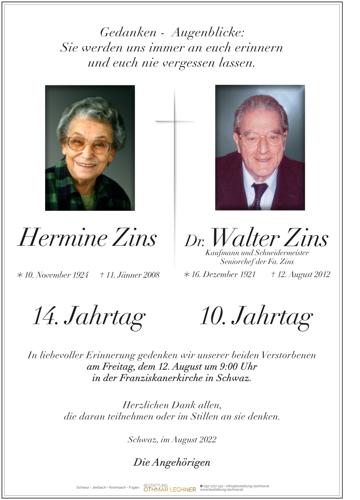 Parte von Zins Walter Dr.