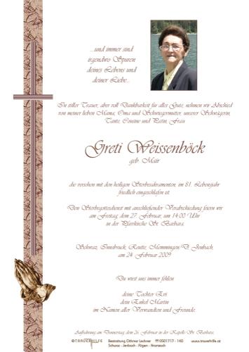 Parte von  Weissenböck Greti Frau