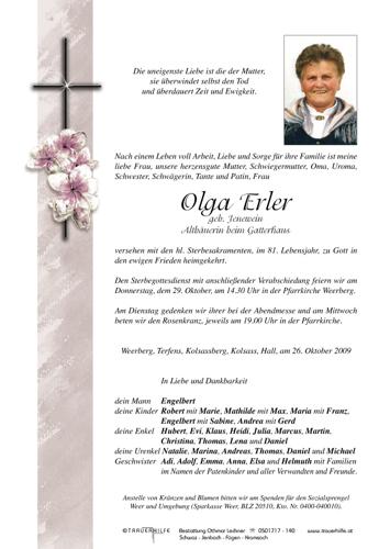 Parte von Olga Erler