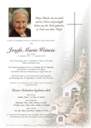 Parte von Josefa Maria Weineis
