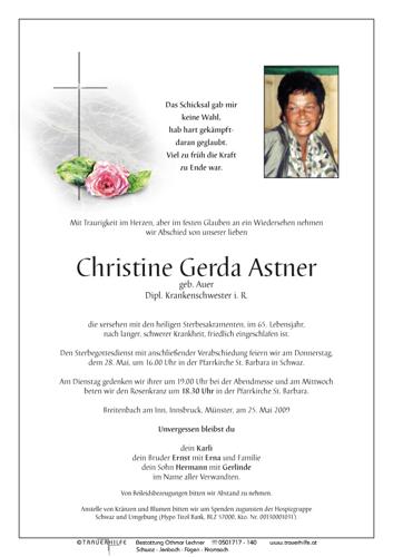 Parte von Christine Gerda Astner