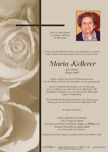 Parte von  Kellerer Maria Frau