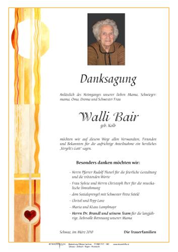 Parte von Walburga Bair