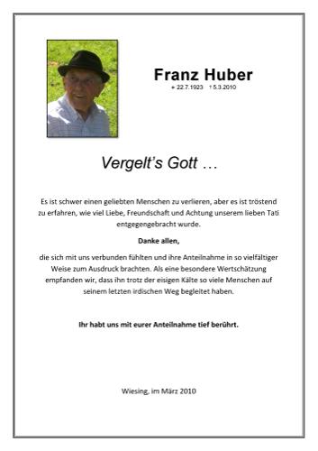 Parte von Franz Huber