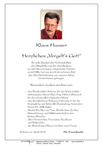 Parte von Klaus Haaser